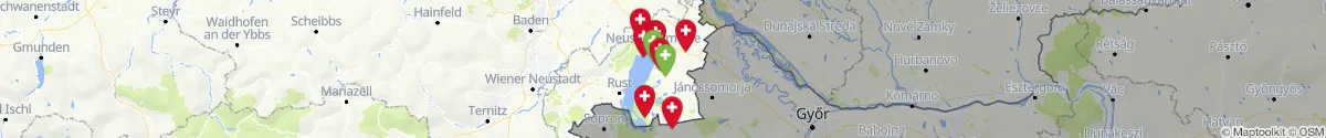 Kartenansicht für Apotheken-Notdienste in der Nähe von Neusiedl am See (Burgenland)